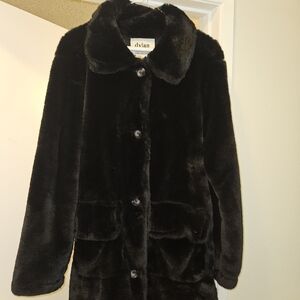 M.Frederic/ Dylan Black Faux Fur Minky Coat